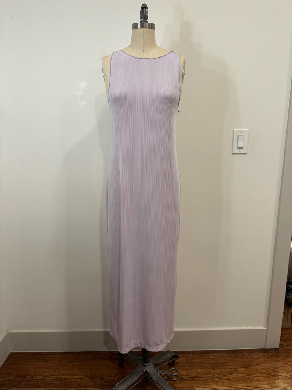 Madewell Sleeveless Ribbed Maxi Dress in Lavender